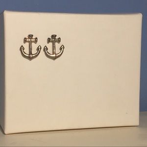 Silver anchor earrings